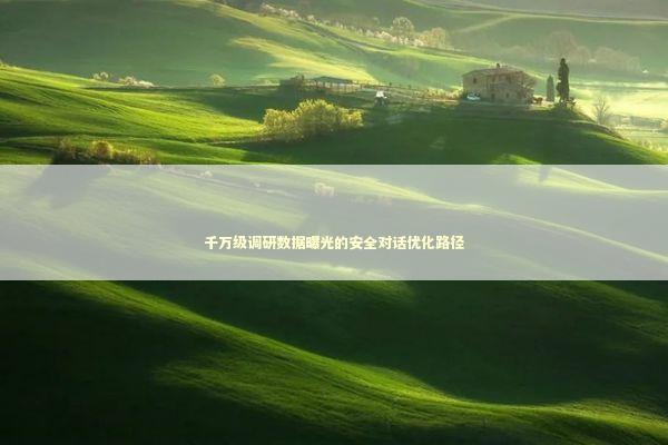 千万级调研数据曝光的安全对话优化路径 新闻